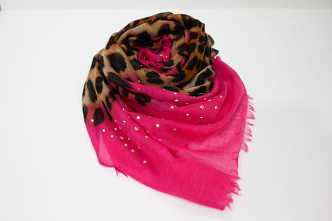 Cheetah hot pink scarf