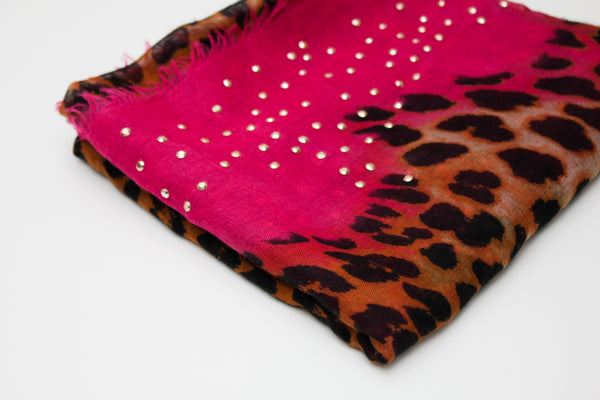 Cheetah hot pink scarf