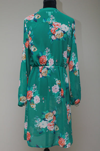 Green floral dress
