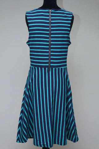 Navy teal striped dress