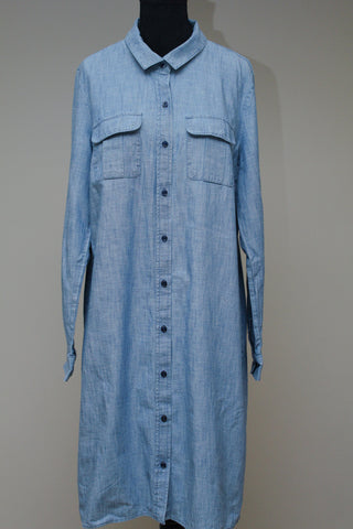 Denim button-up dress