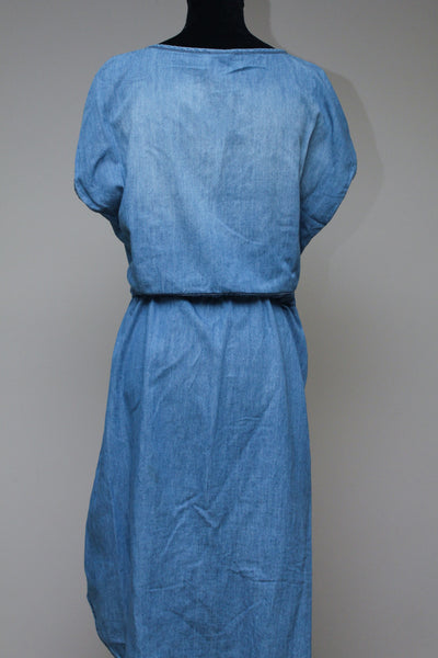 Denim belted dress