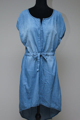Denim belted dress