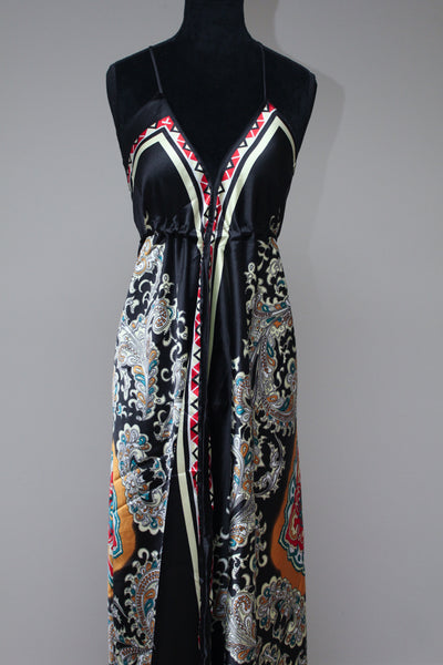 Flowy black patterned dress