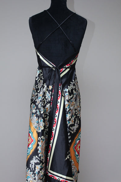 Flowy black patterned dress