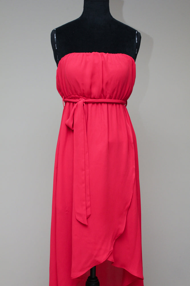 Coral high low dress