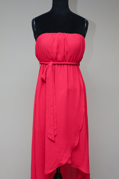 Coral high low dress