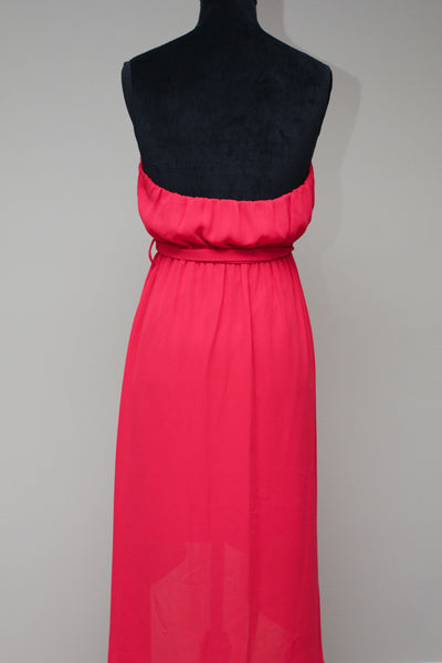Coral high low dress