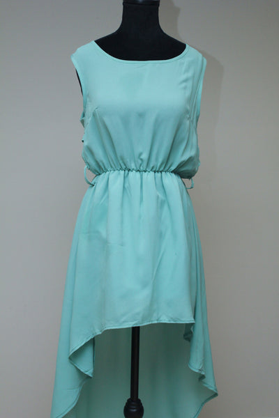 Teal high low dress