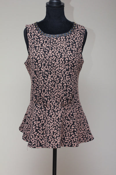 Cheetah print flared top