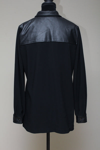 Leathered shoulder top